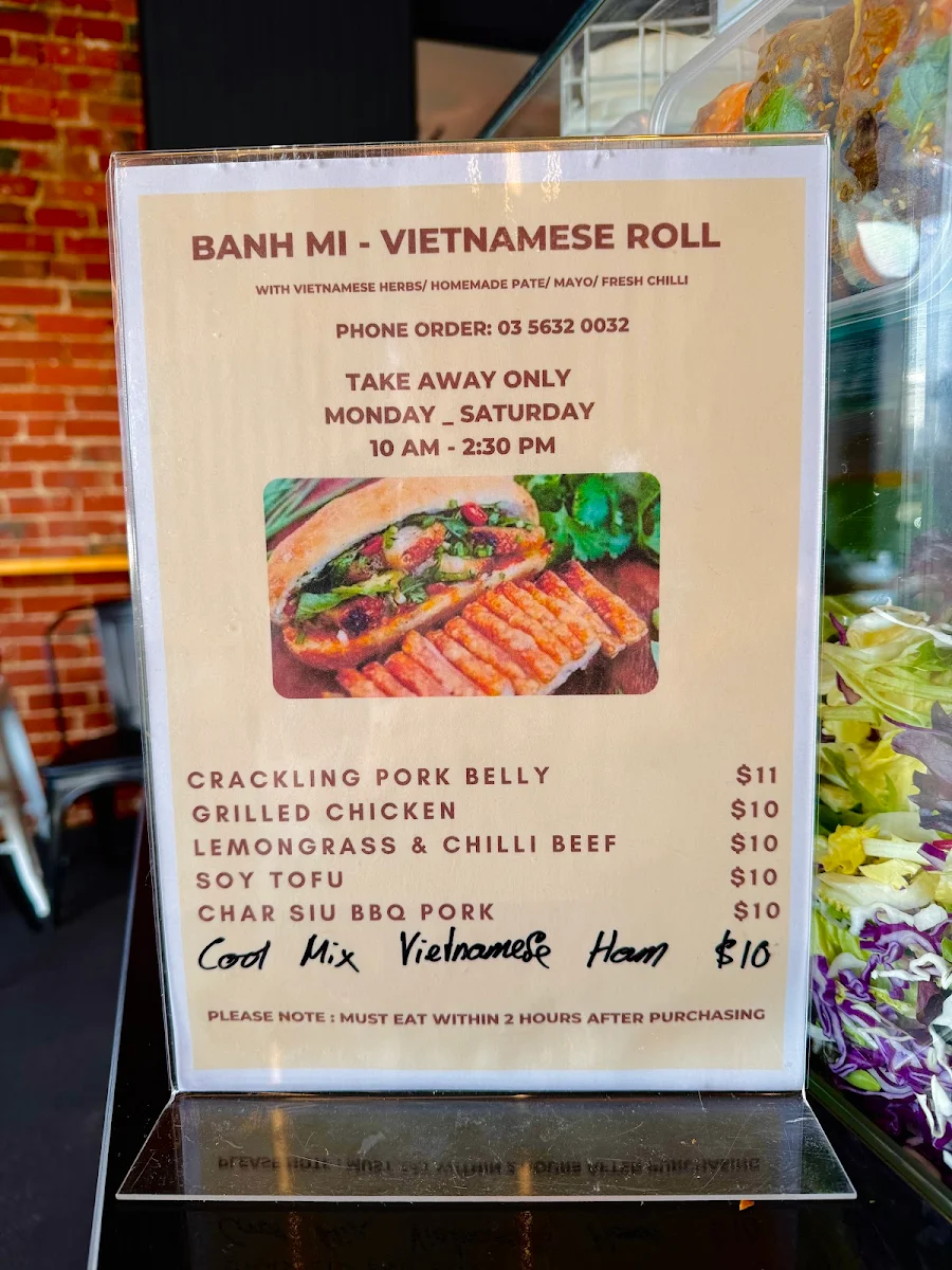 Menu, AN VIETNAMESE