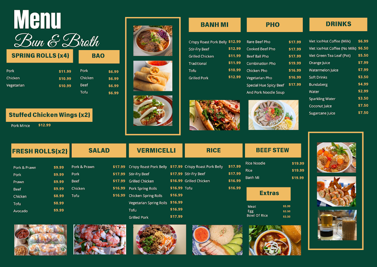 Menu, Bun & Broth