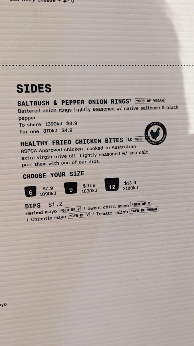 Menu, Grill'd Burgers - Melbourne Central