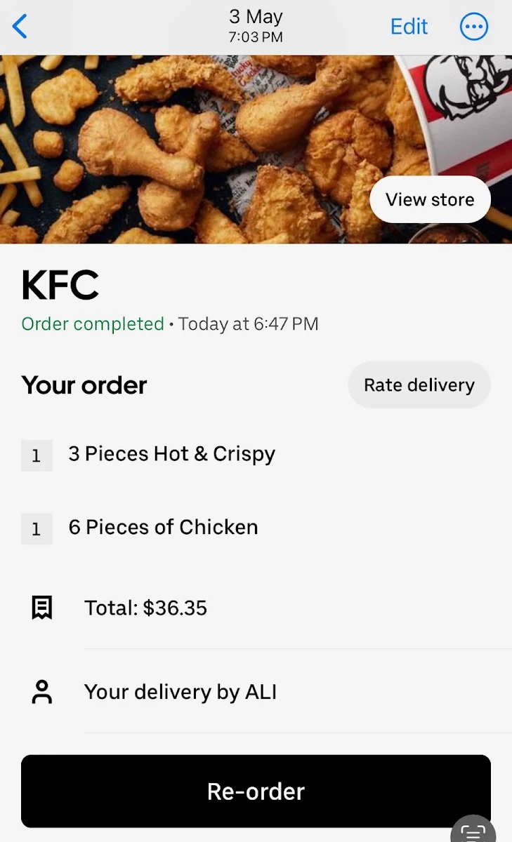 Menu, KFC Revesby