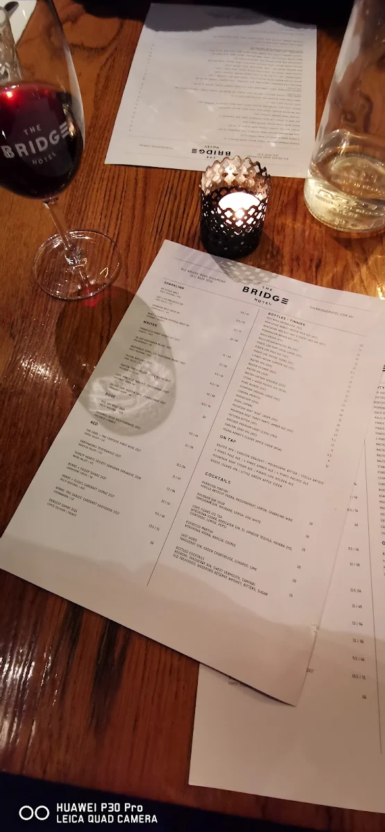 Menu, Bridge Hotel