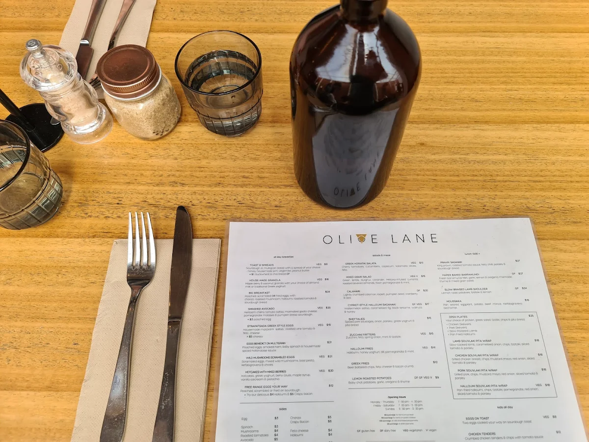 Menu, Olive Lane