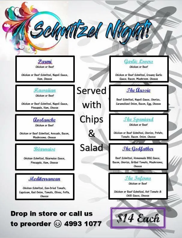 Menu, Theodore Home & Garden Cafe