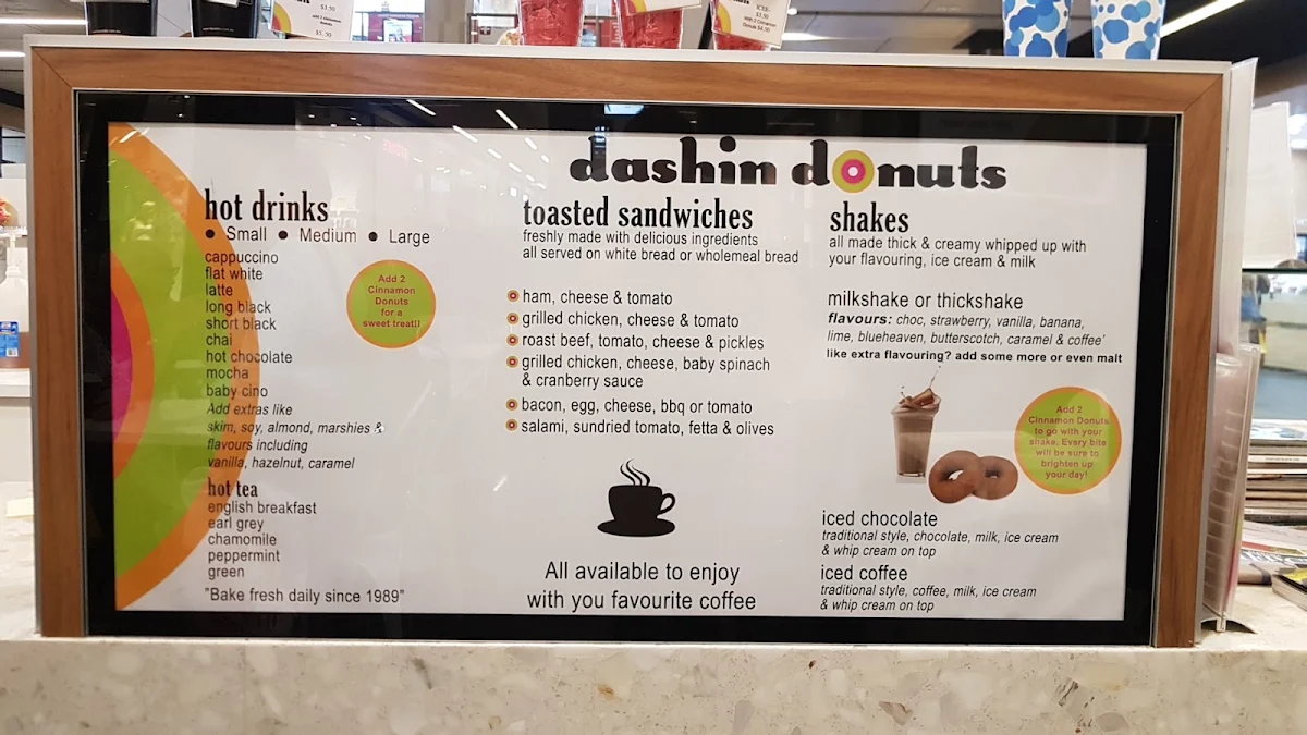 Menu, Dashin Donuts