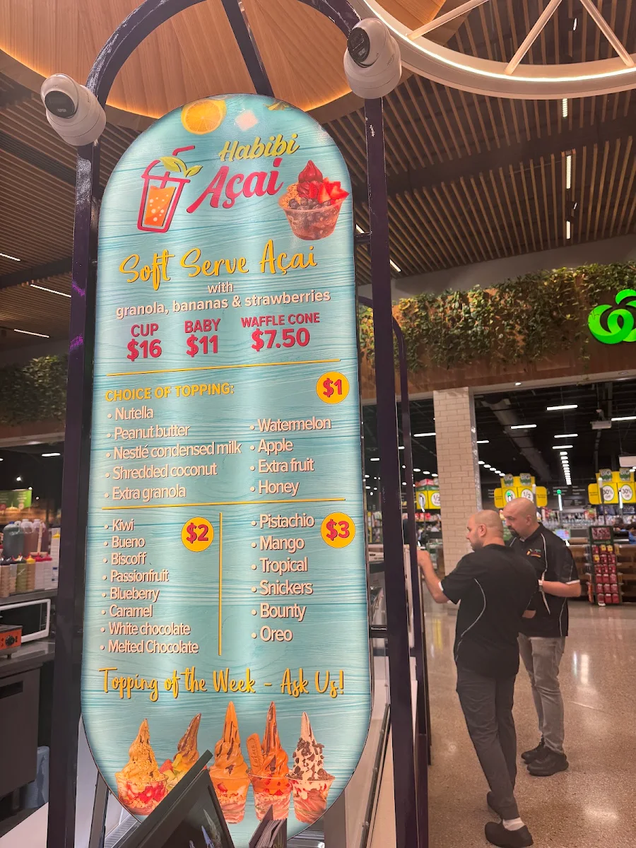 Menu, Habibi Juice & Açai Eastern Creek