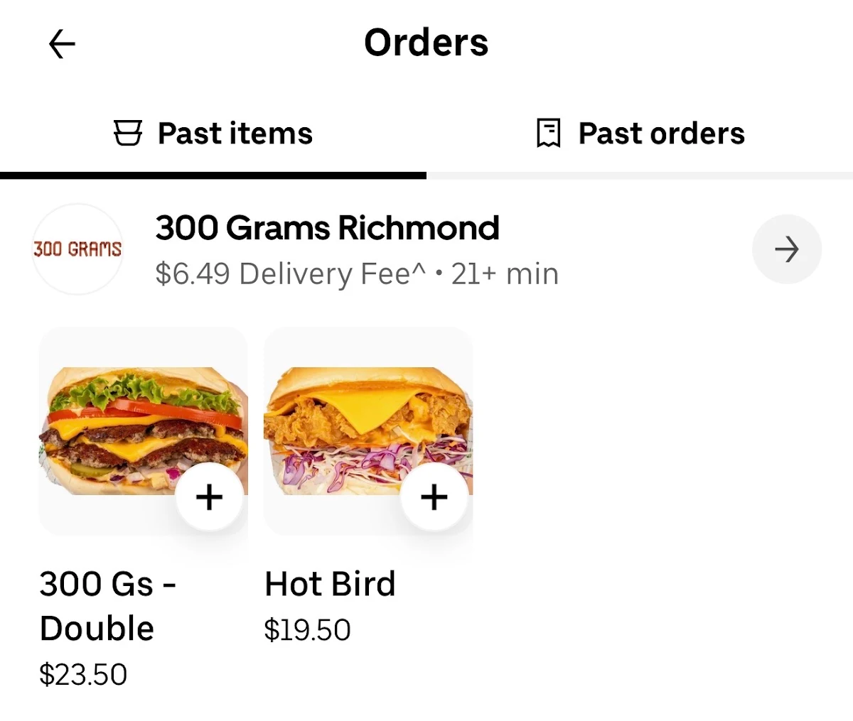 Menu, 300 Grams Richmond