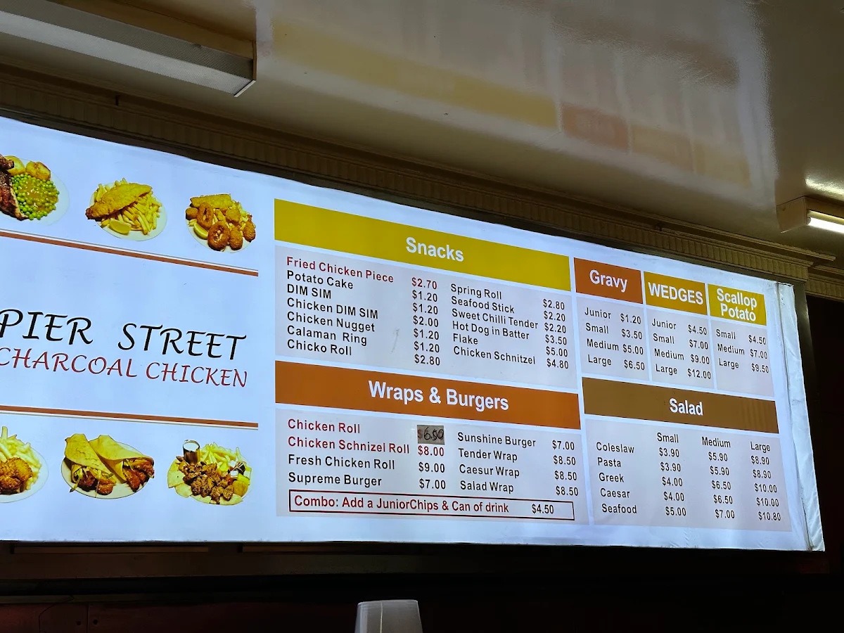 Menu, Pier Street Charcoal Chicken