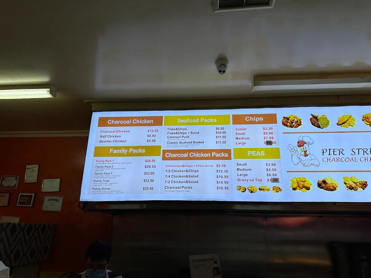 Menu, Pier Street Charcoal Chicken