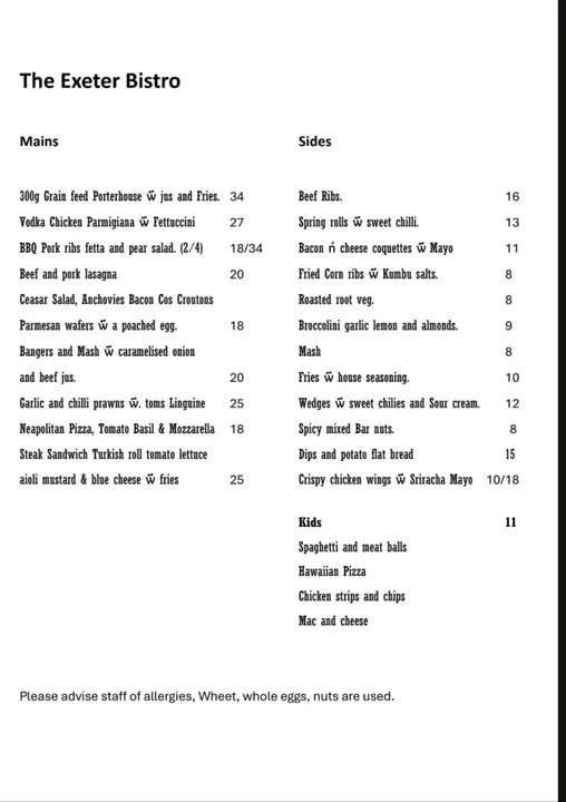 Menu, Home