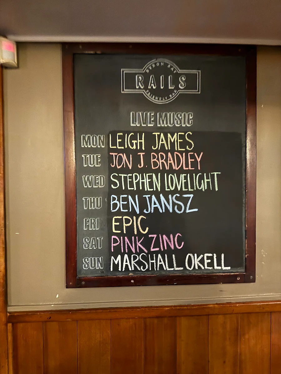 Menu, Railway Friendly Bar