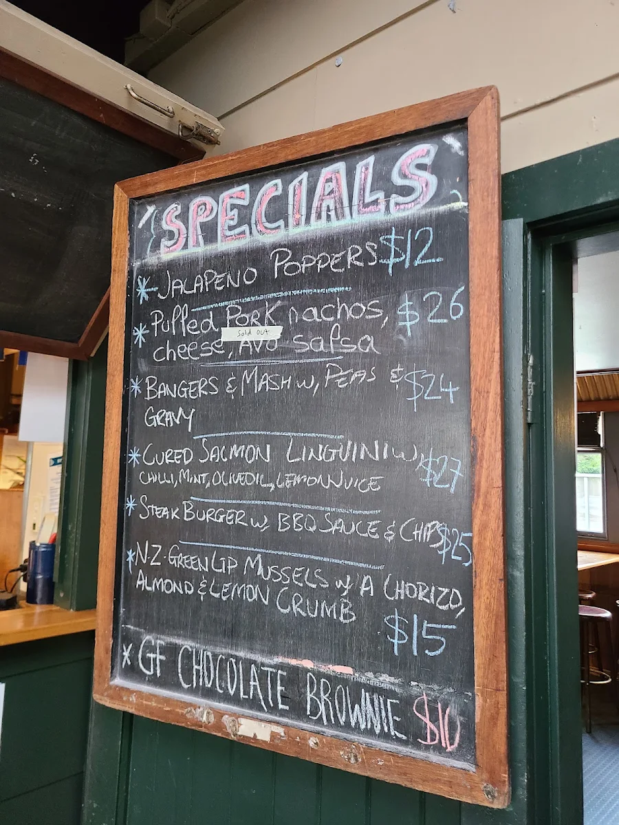 Menu, Railway Friendly Bar