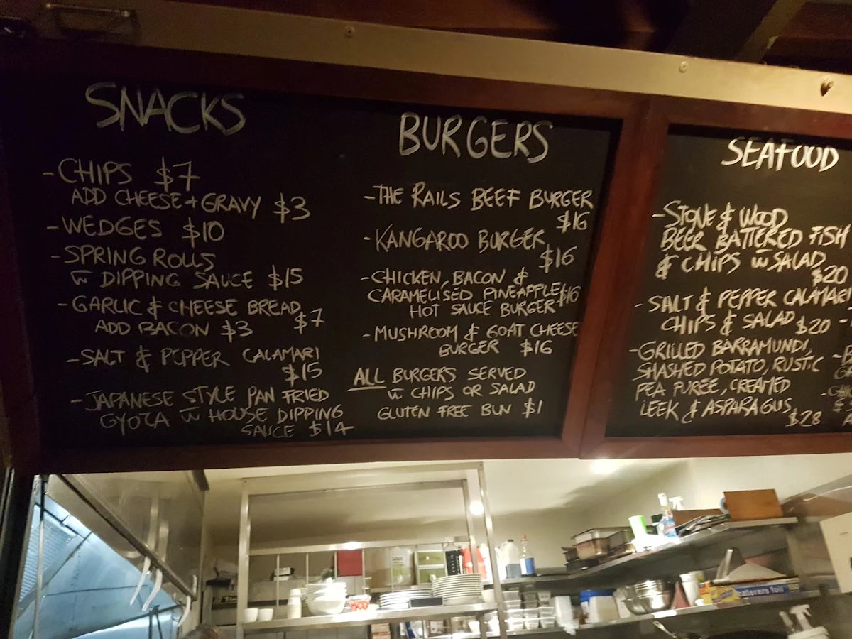 Menu, Railway Friendly Bar