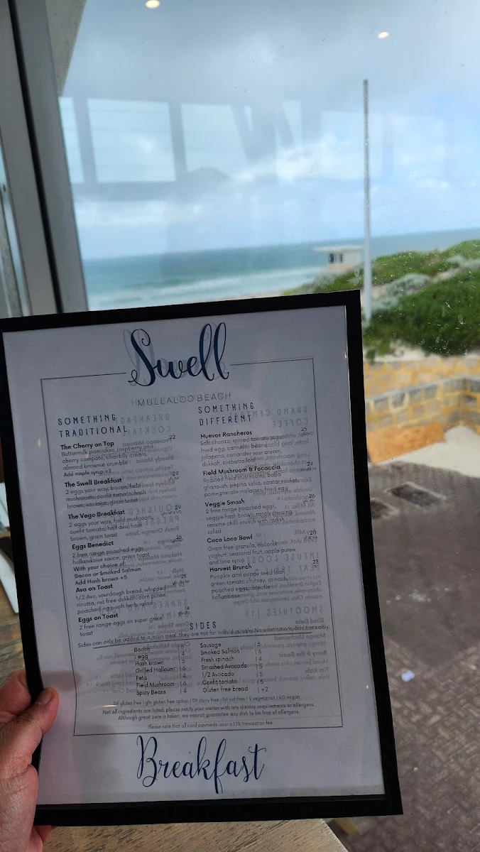 Menu, Swell Mullaloo Beach