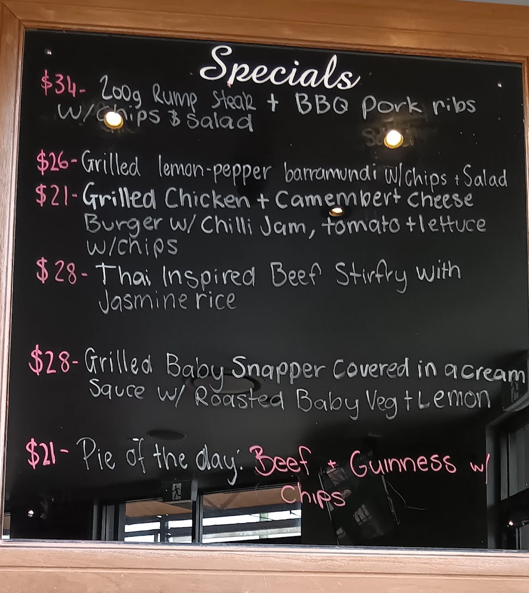 Menu, The Gates Hotel