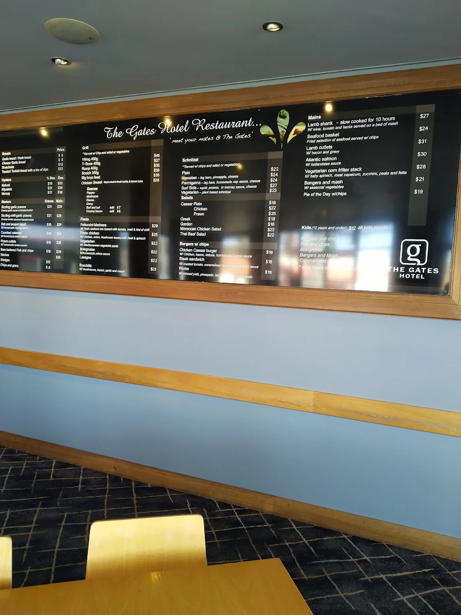 Menu, The Gates Hotel