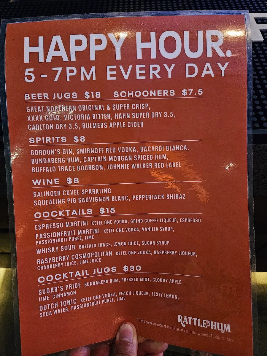 Menu, Rattle n Hum Cairns