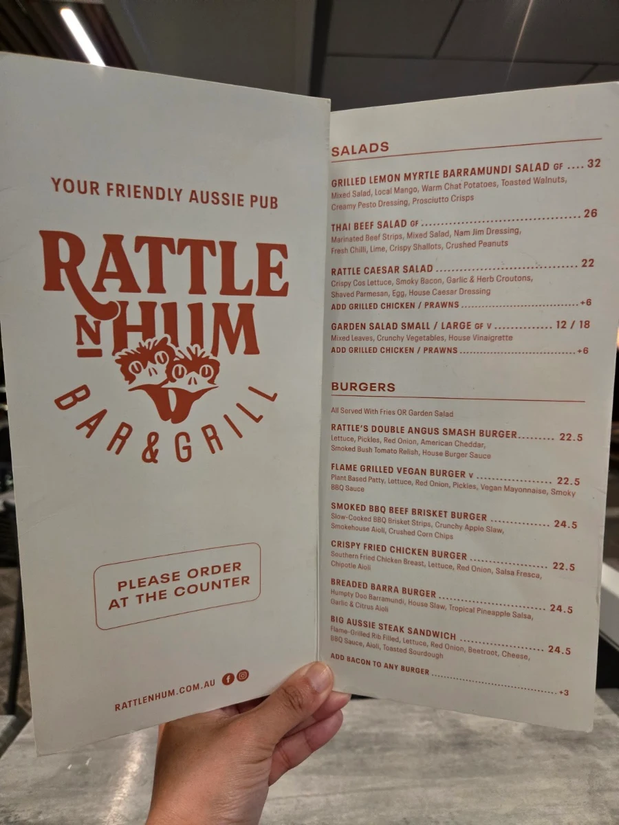 Menu, Rattle n Hum Cairns