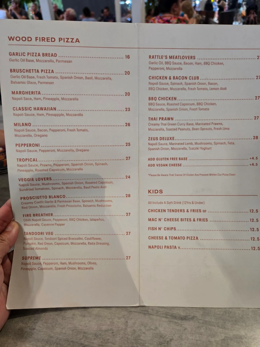 Menu, Rattle n Hum Cairns