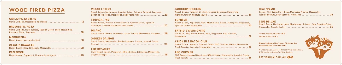 Menu, Rattle n Hum Cairns
