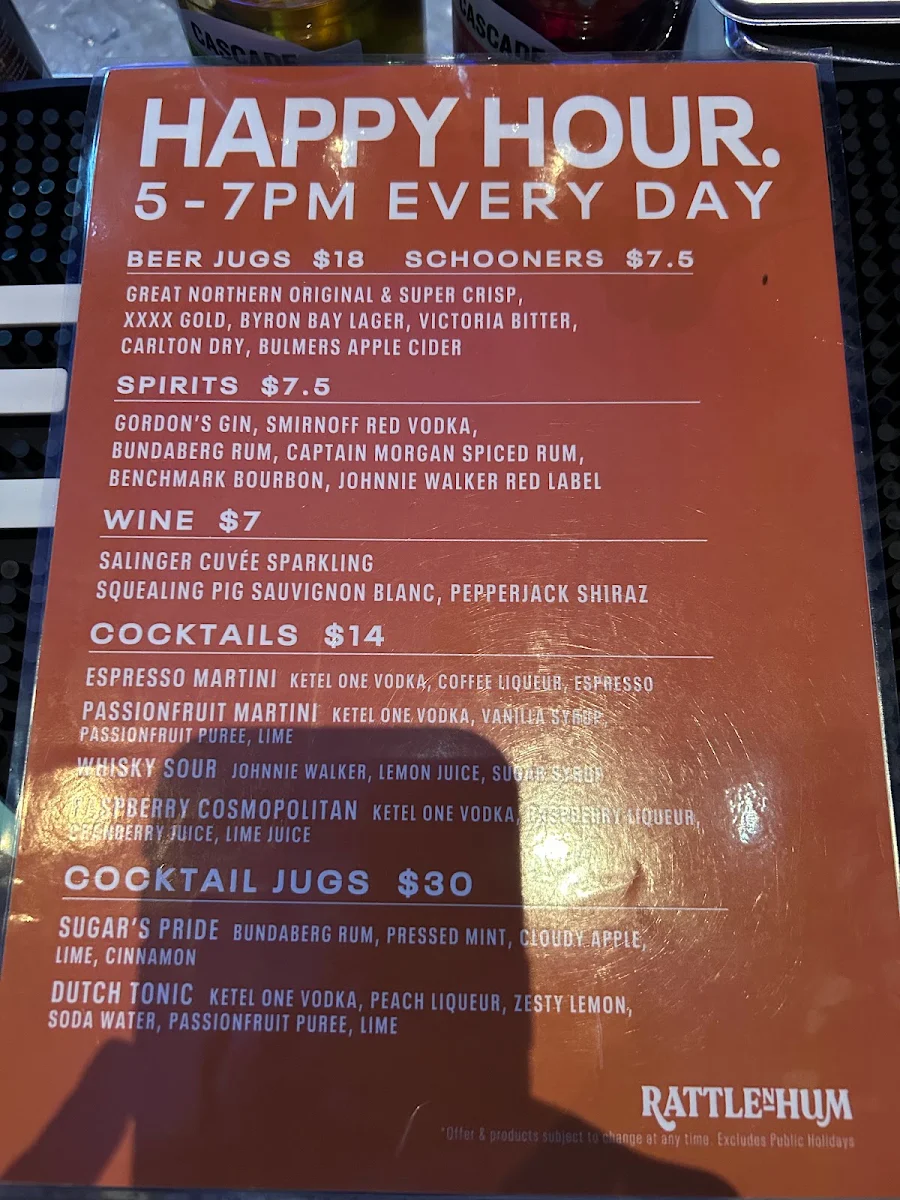 Menu, Rattle n Hum Cairns