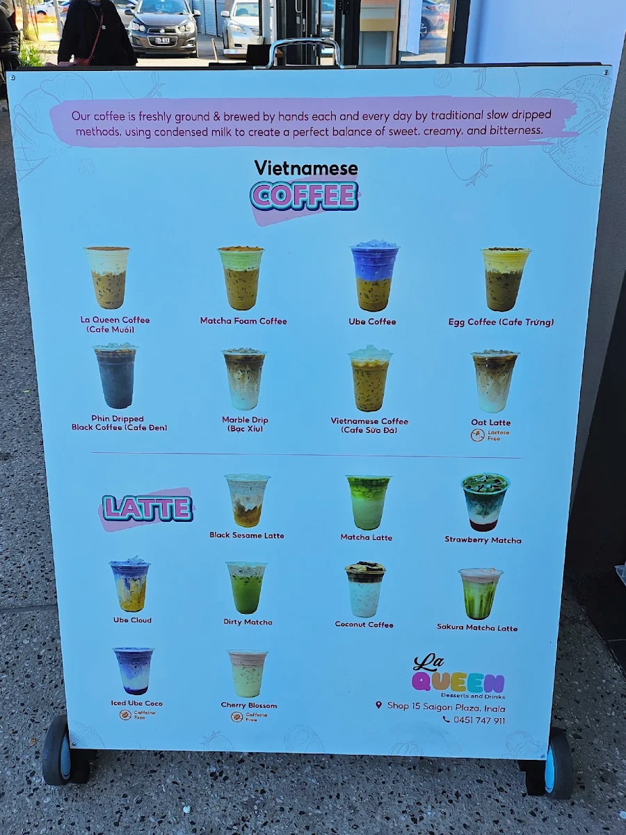 Menu, LA QUEEN DESSERTS AND DRINKS