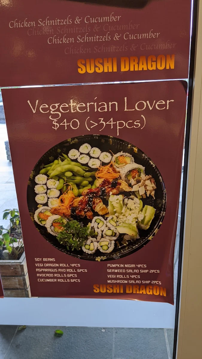 Menu, Sushi Dragon