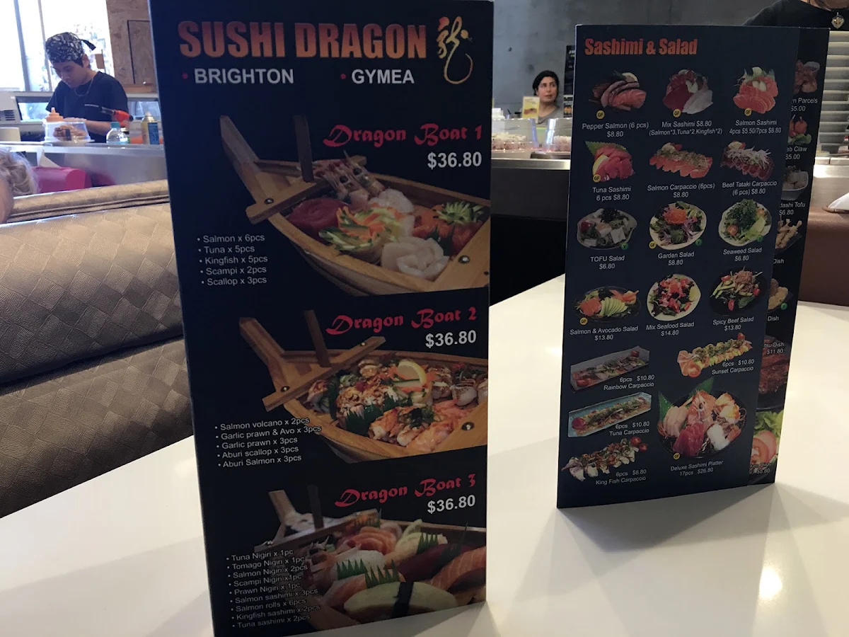 Menu, Sushi Dragon