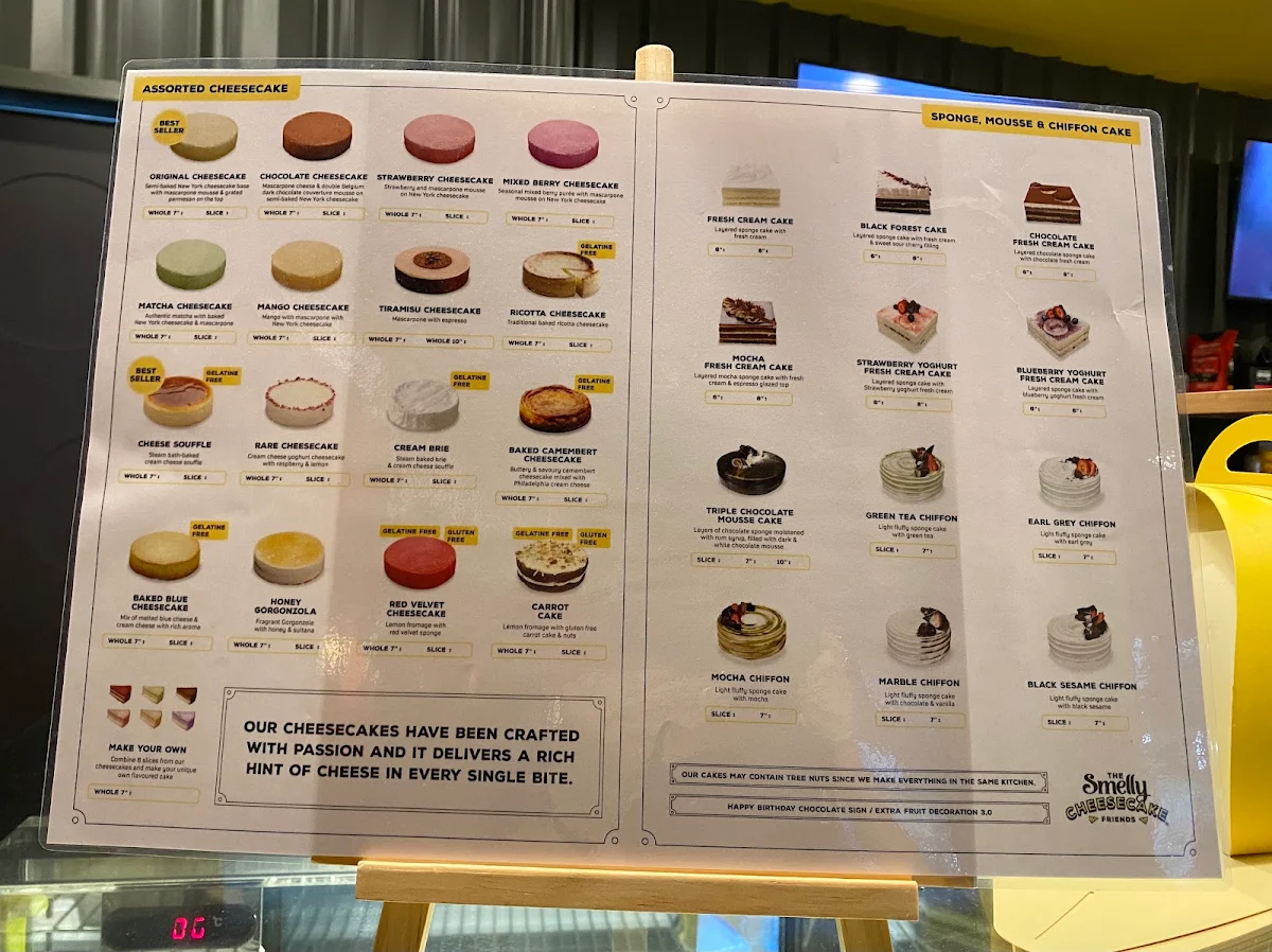 Menu, Smelly Cheesecake Northrocks
