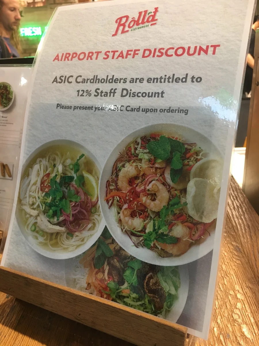 Menu, Roll'd Brisbane Airport