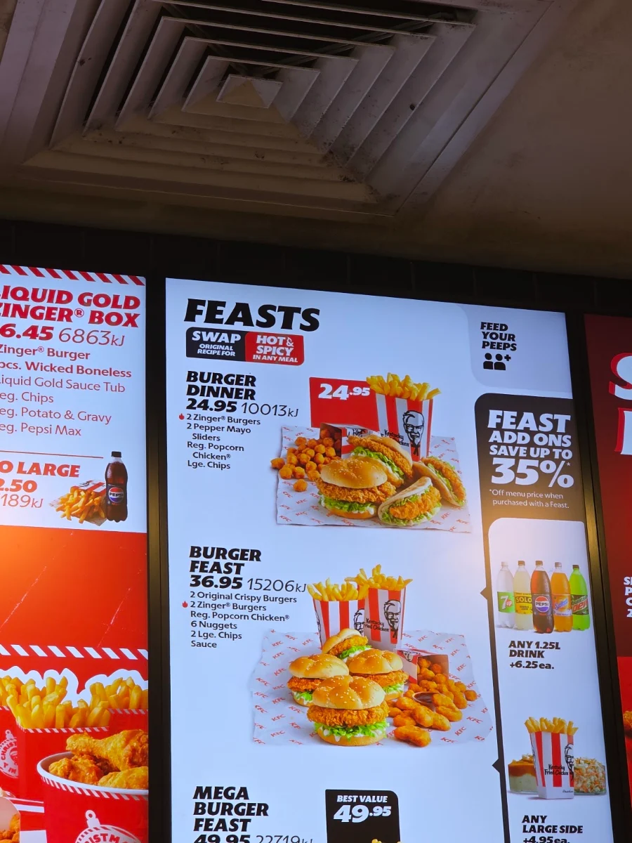 Menu, KFC Ashmore