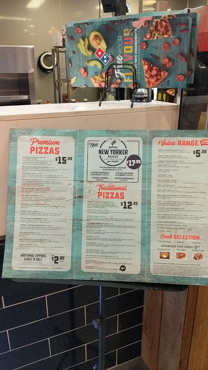 Menu, Domino's Pizza Aitkenvale