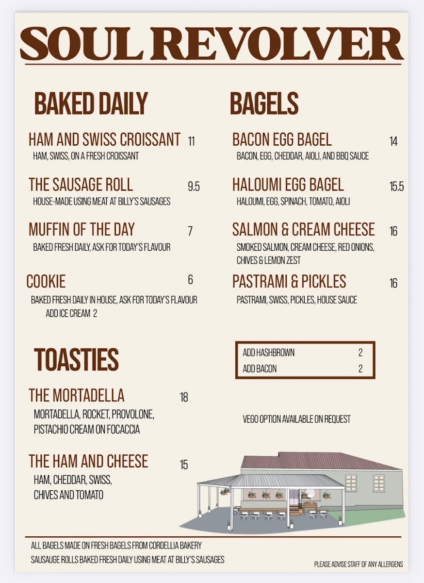 Menu, Soul Revolver Co