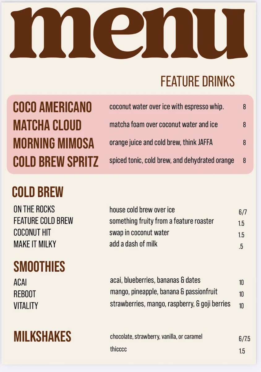 Menu, Soul Revolver Co