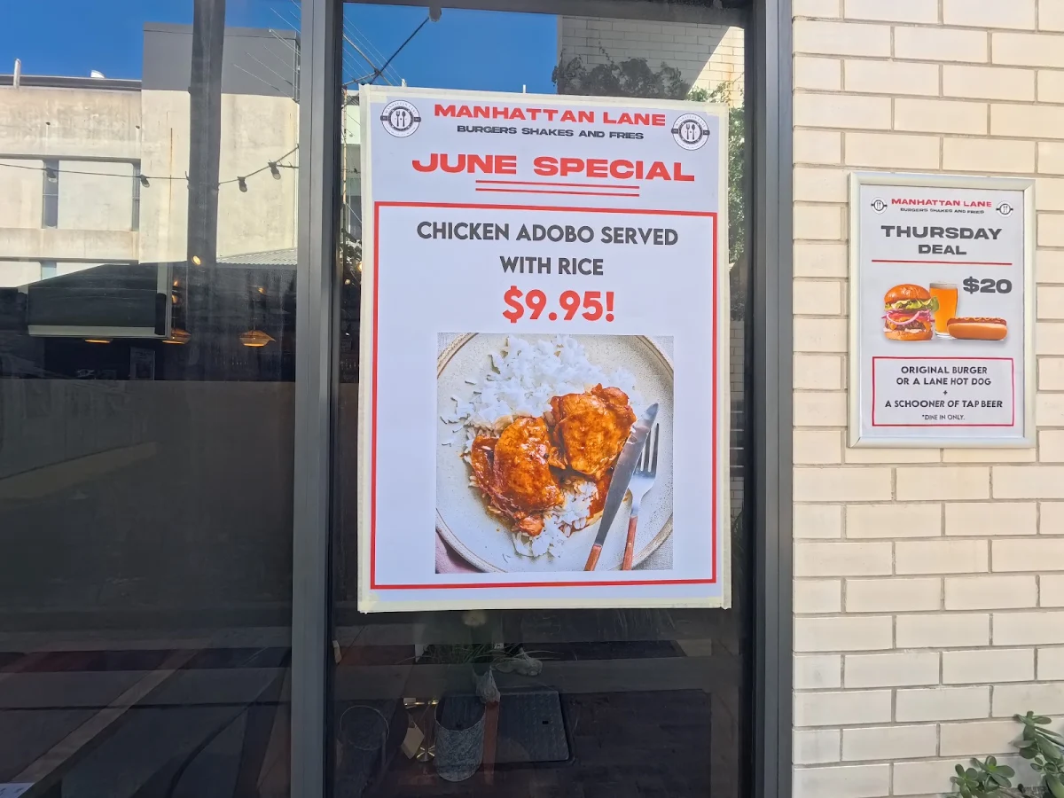 Menu, Manhattan Lane