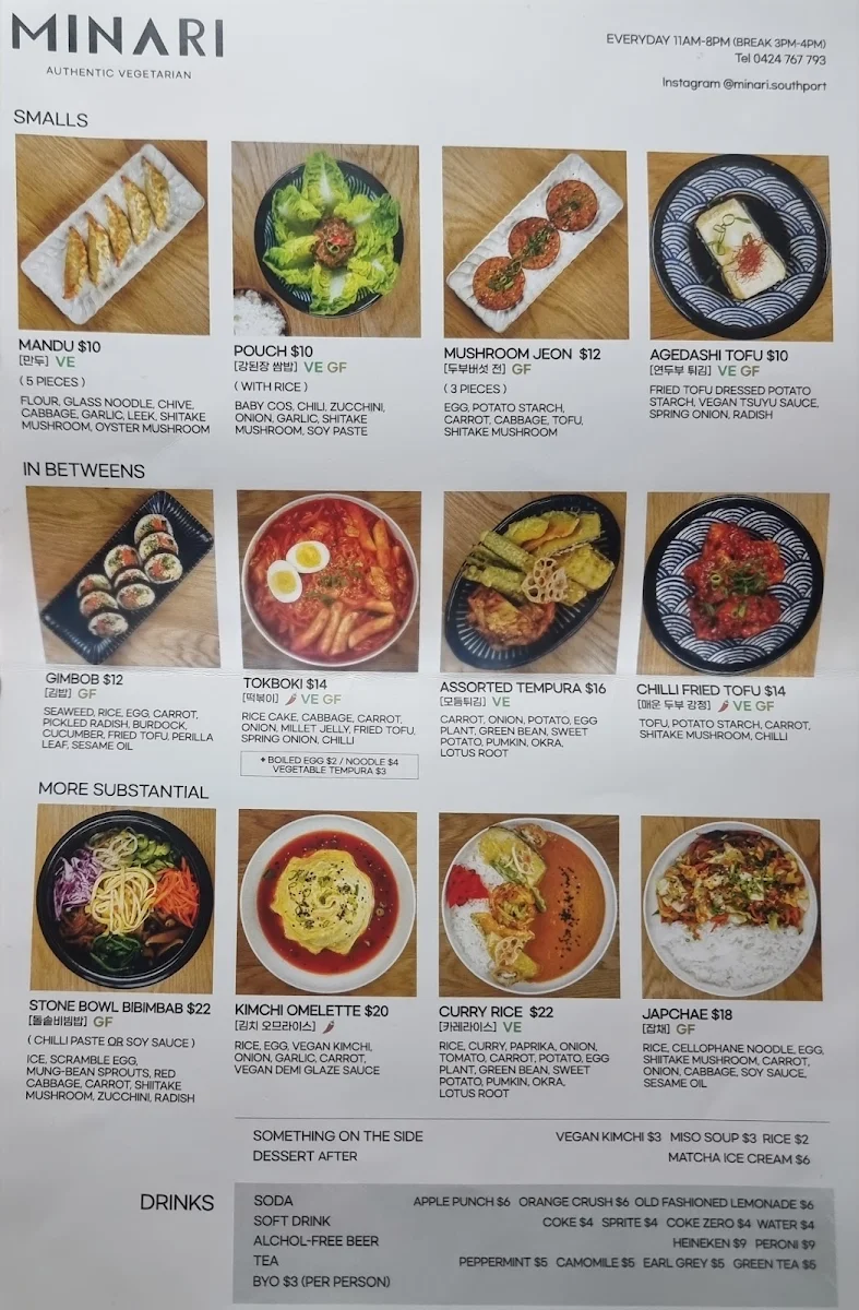 Menu, Minari