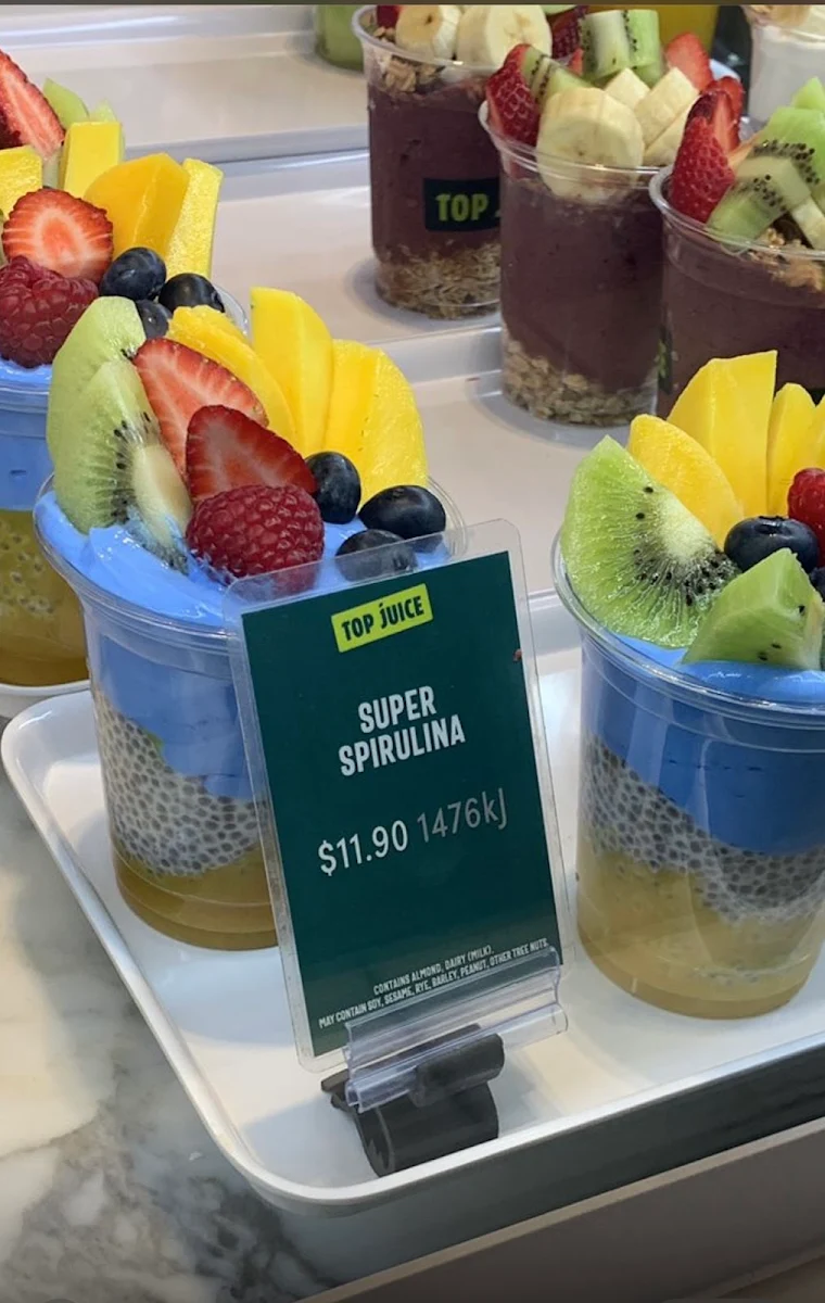 Menu, Top Juice Barangaroo