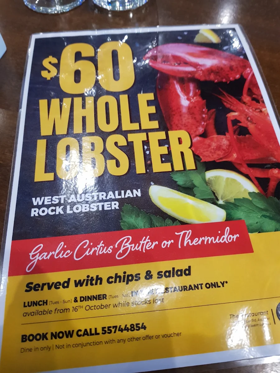 Menu, Arundel Tavern