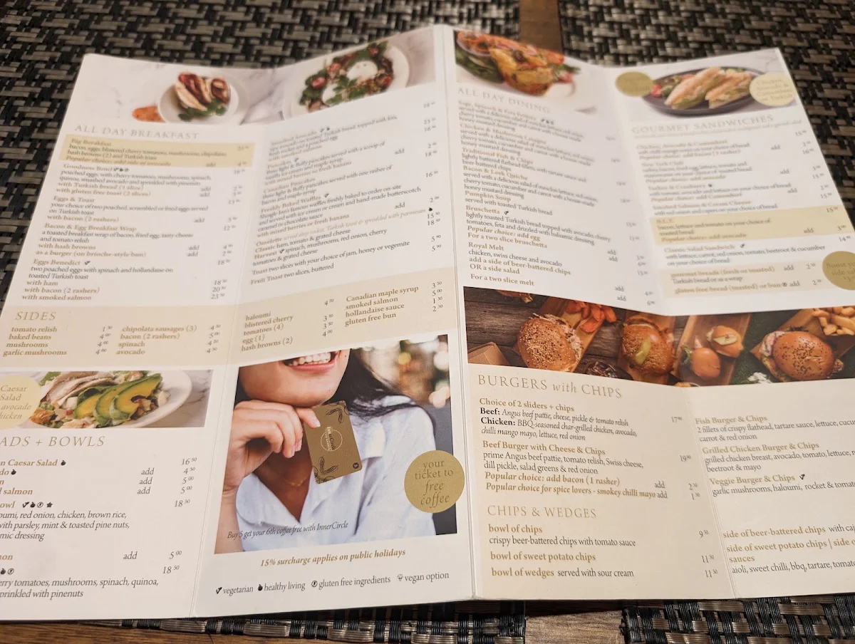 Menu, Shingle Inn Doncaster