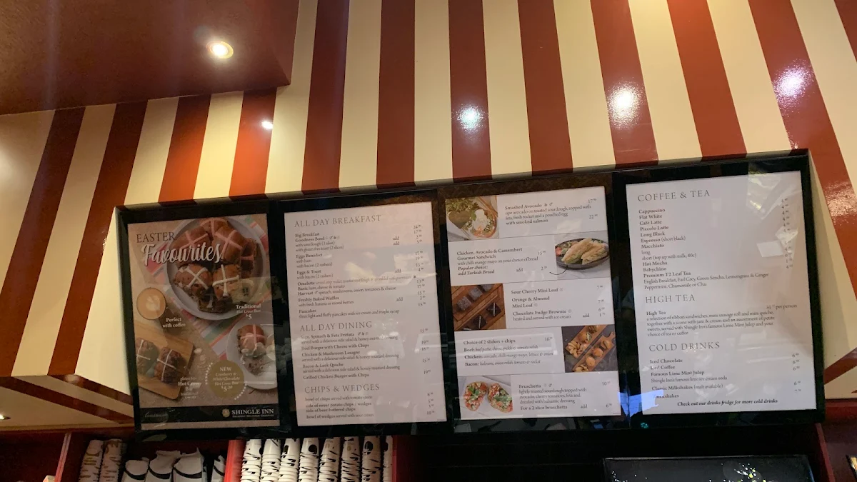 Menu, Shingle Inn Doncaster