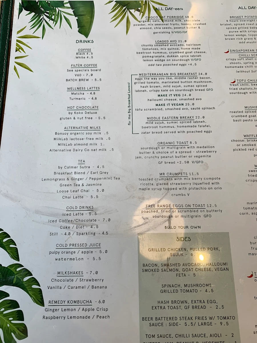 Menu, The Premises.