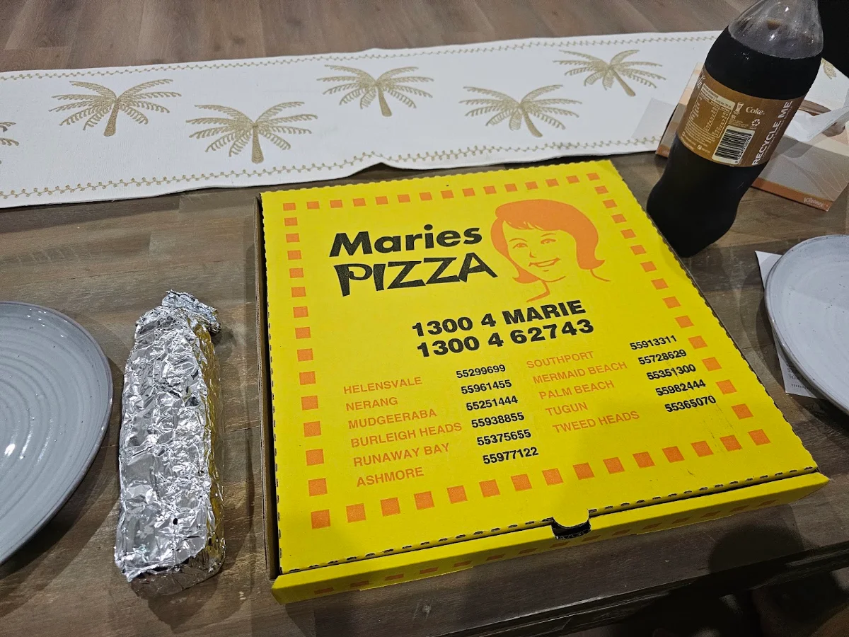 Menu, Maries Pizza Mudgeeraba