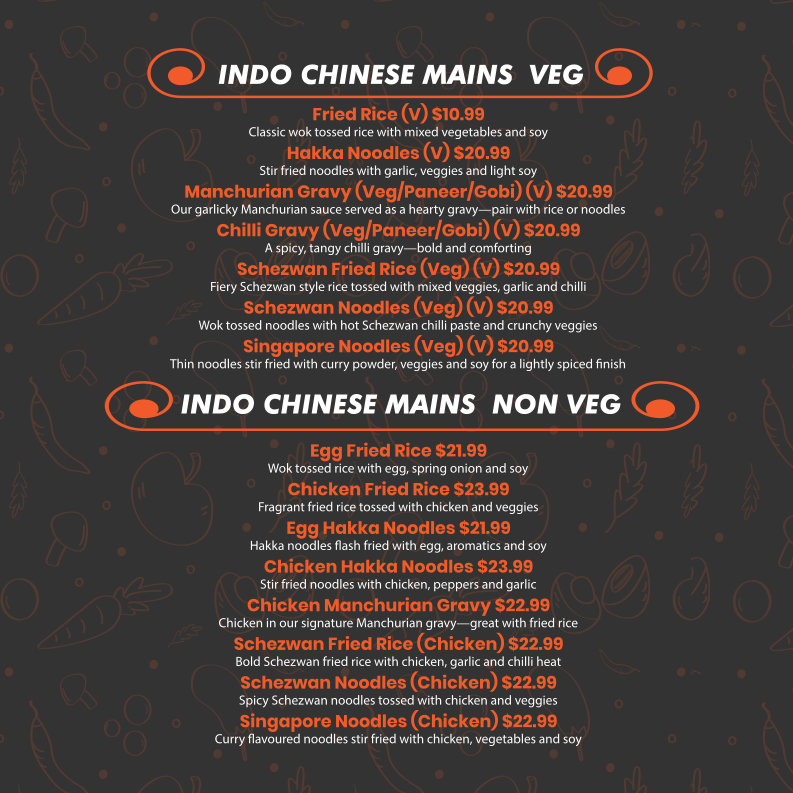 Menu, Curry Delights