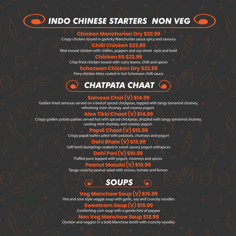 Menu, Curry Delights