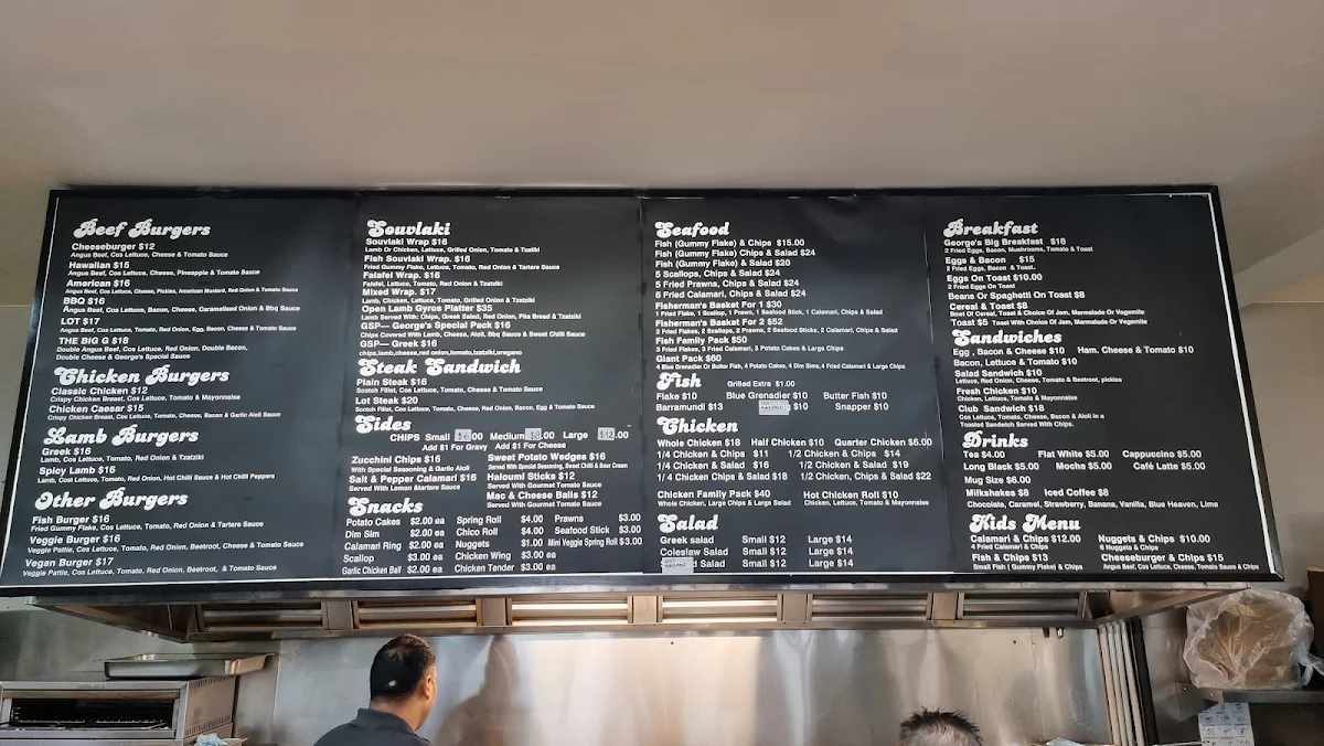 Menu, George's Restaurant