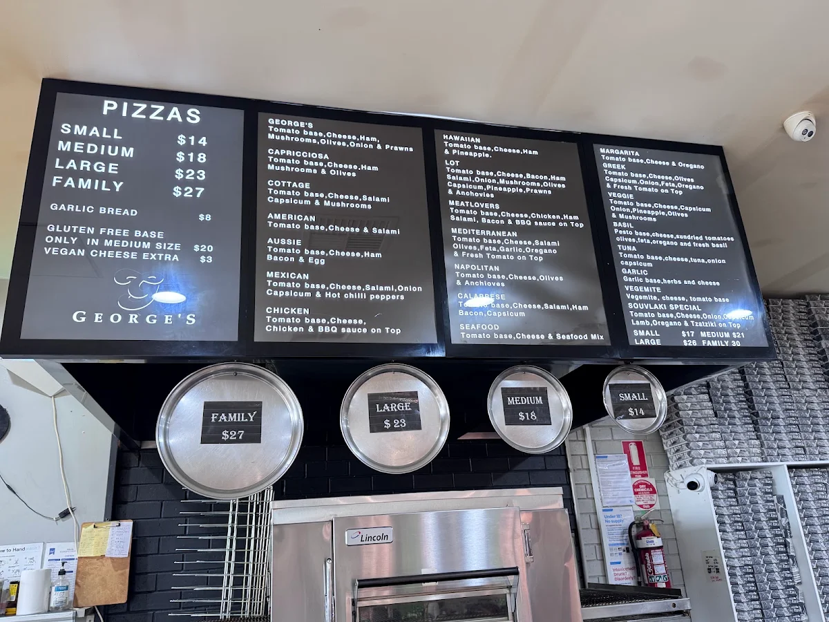 Menu, George's Restaurant