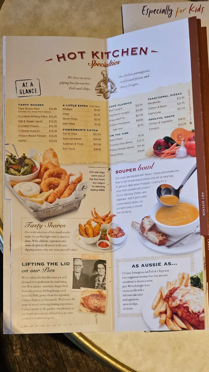 Menu, Dôme Café - Maylands
