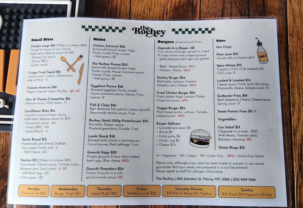 Menu, Rochester Castle Hotel