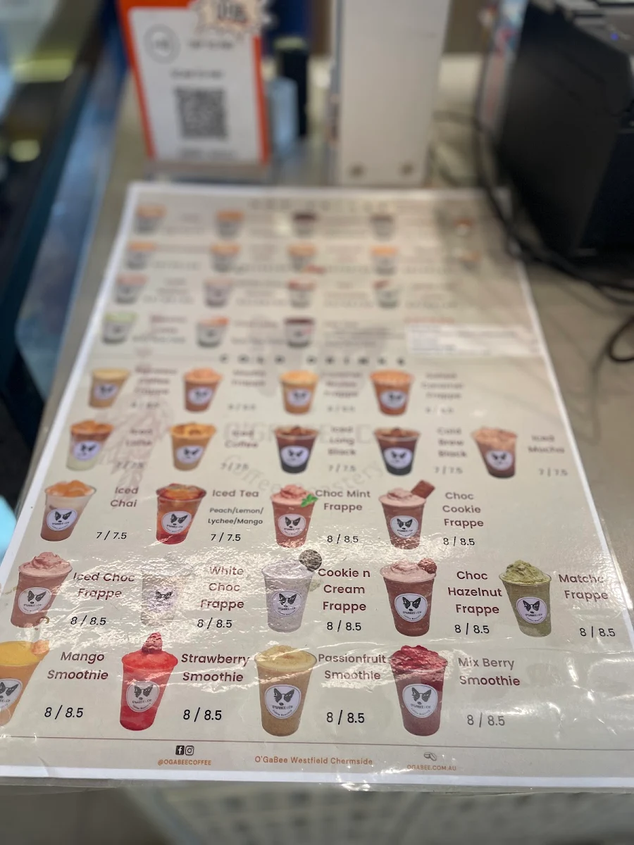 Menu, O'GABEE & Co Coffee Roastery Chermside