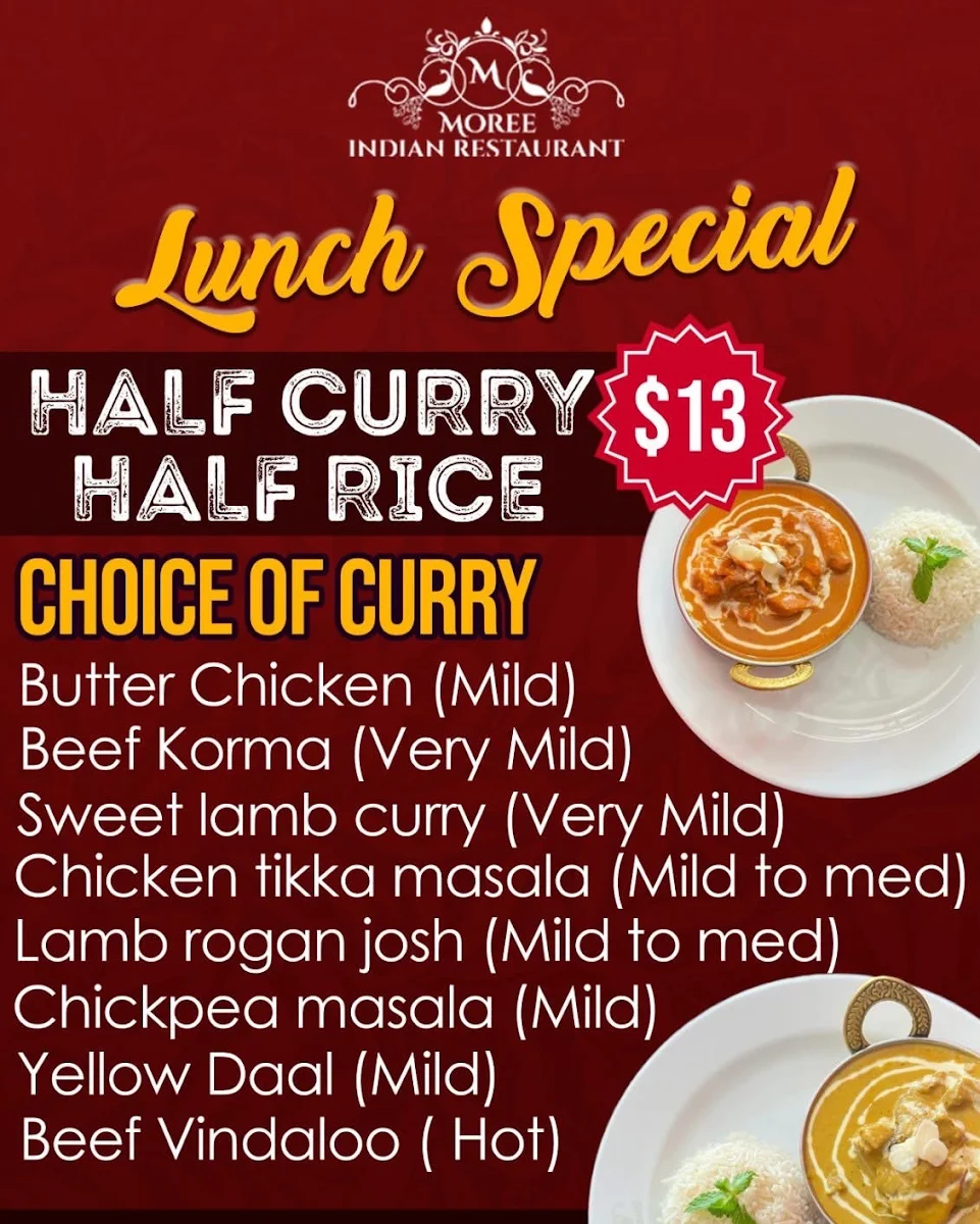 Menu, Moree Indian Restaurant (Indian and Nepalese Cuisine)