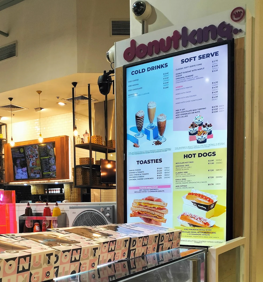 Menu, Donut King Lidcombe